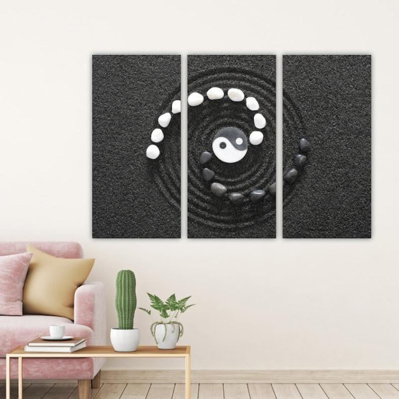 Модульная картина KIL Art Знак Инь-Ян на холсте из трех частей 78x48 см (M3_M_328)