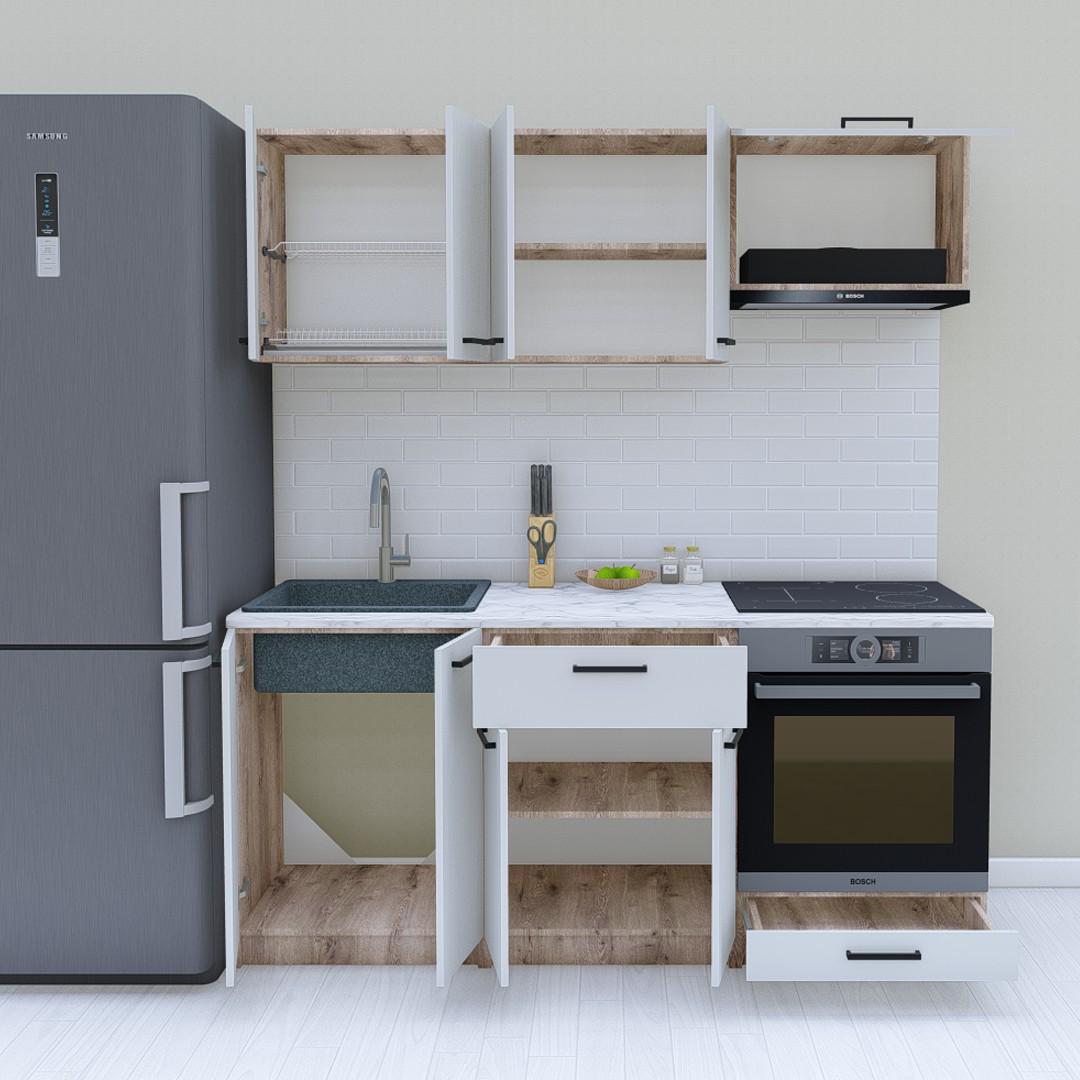 Модульная кухня Opendoors без столешницы 180 см Светло-серый/Аликанте (МП40/14) - фото 2 Модульная кухня Opendoors без столешницы 180 см Светло-серый/Аликанте (МП40/14) - фото 2