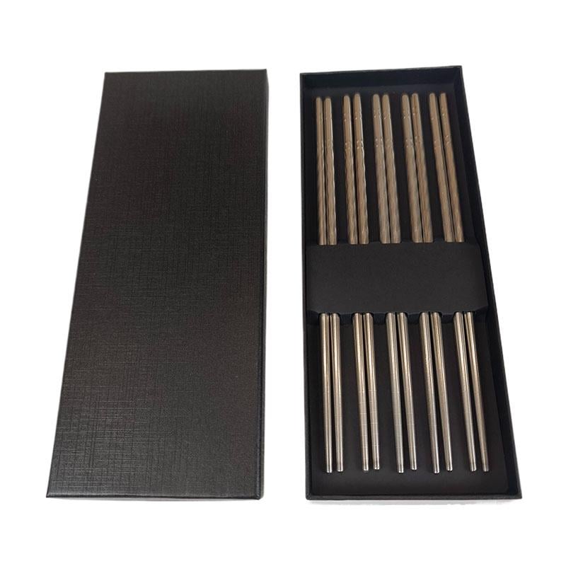 Металлические палочки для еды из нержавеющей стали 5 пар (9474)