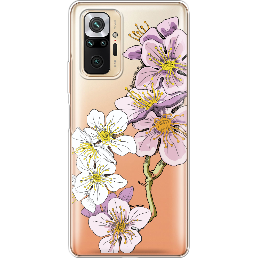 Чехол BoxFace Xiaomi Redmi Note 10 Pro Cherry Blossom Прозрачный силикон (42053-cc4-42053)