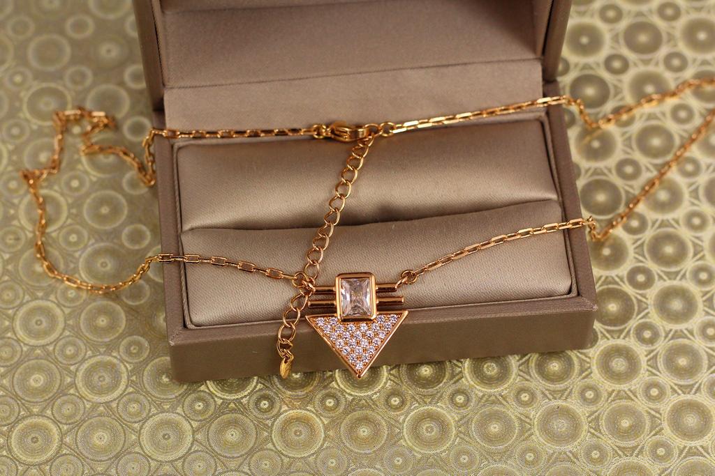 Набір Xuping Jewelry Трикутник стилю 43 см добір 5 см Золотистий (31371462)