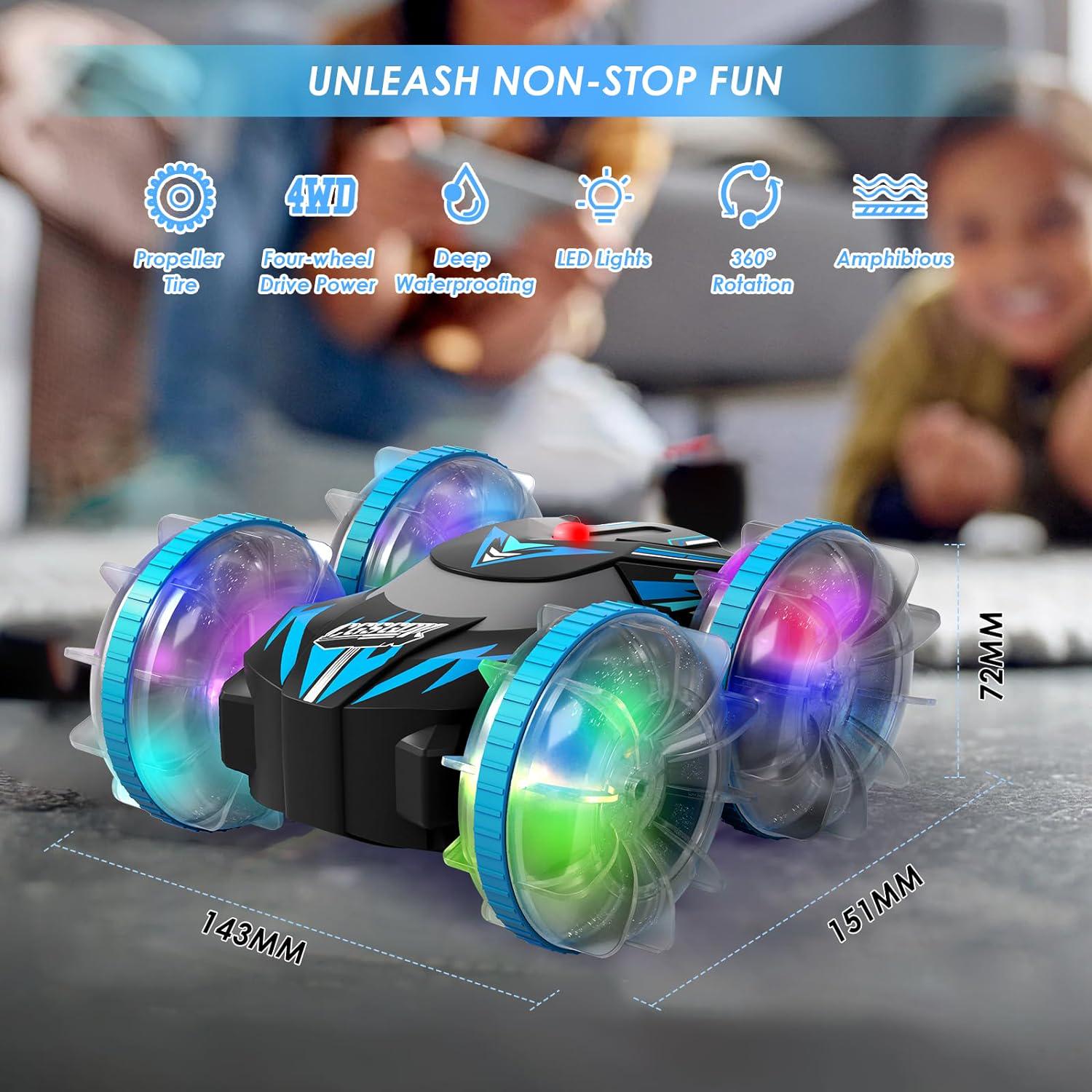 Машинка-перевертыш на радиоуправлении BG006 Амфибия Прозрачный/Красный (24836471) - фото 5