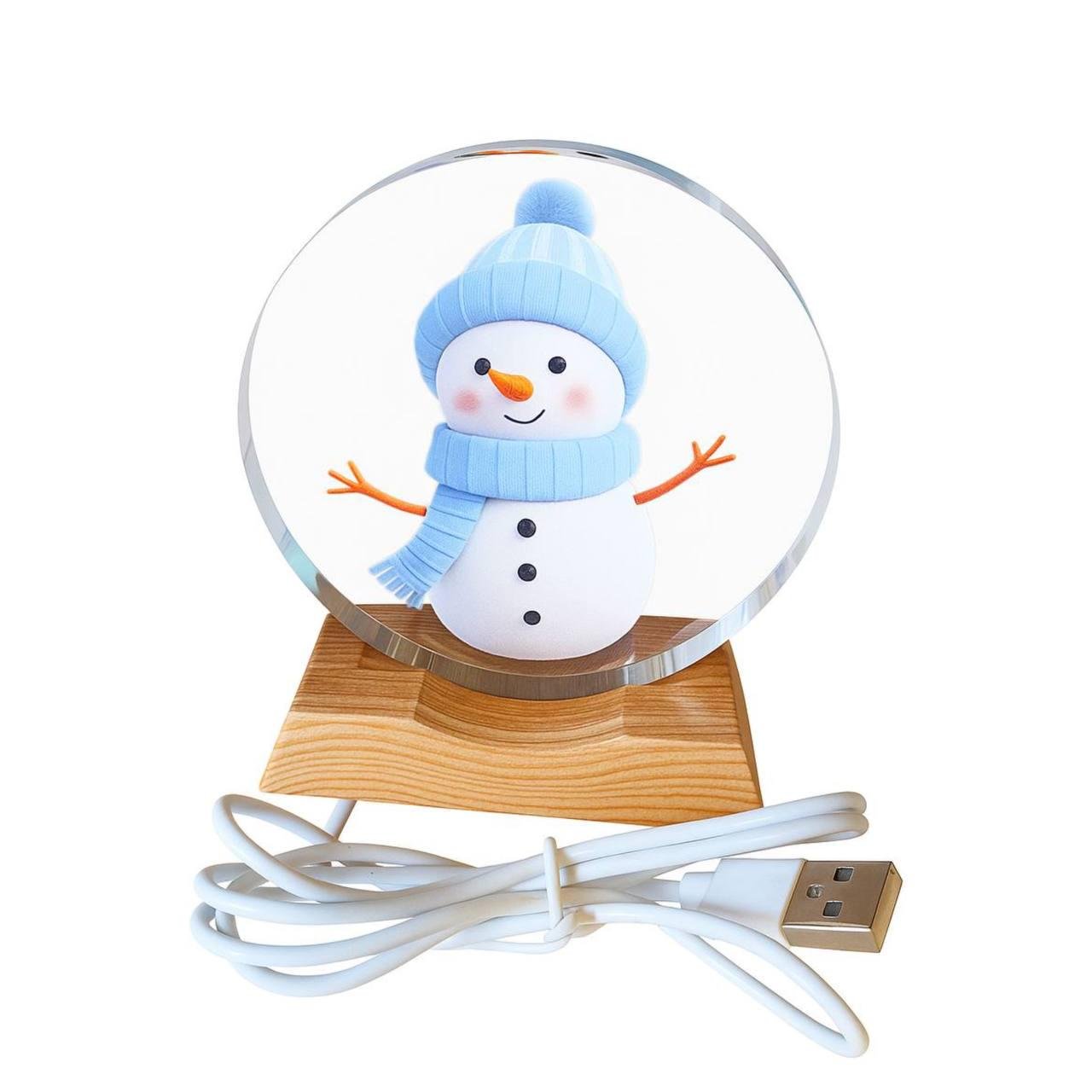 Світильник для дитячої кімнати кристалічний Сніговик в блакитному шарфику (8c4452ae)