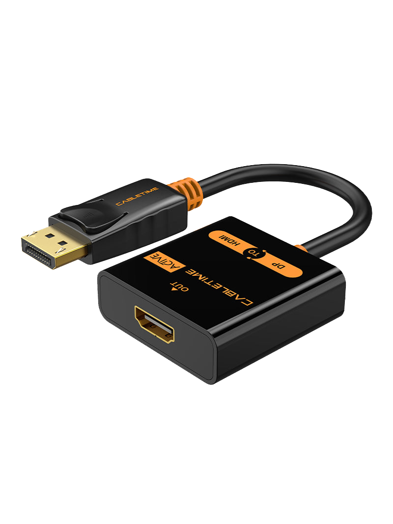 Переходник Сabletime DisplayPort HDMI v2.0 4K 30hz 0,2м (CP20B)