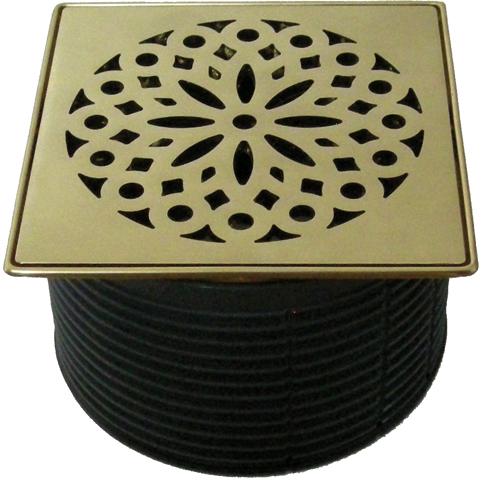 Надставной элемент d 146 мм рамка из нержавеющей стали с PVD-покрытием 145х145 мм/138х138 мм решетка Hamam Klick-Klack