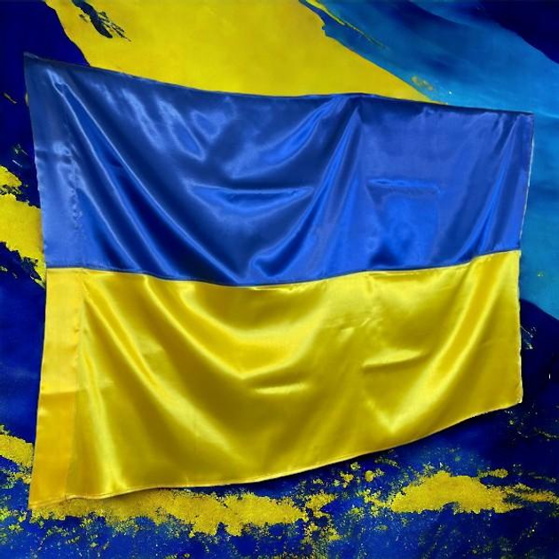 Флаг Украины атласный во флагшток 90х140 см (28410776) - фото 2 Флаг Украины атласный во флагшток 90х140 см (28410776) - фото 2