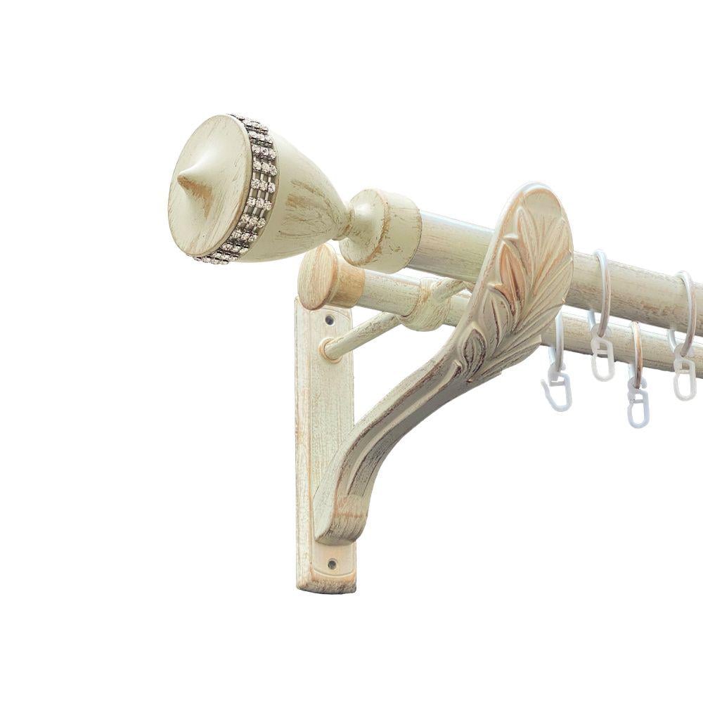 Карниз Orvit Етернія металевий дворядний ретро гладка труба кільце металеве 25/19 мм 300 см Біле Золото (00-00021670) - фото 1 Карниз Orvit Етернія металевий дворядний ретро гладка труба кільце металеве 25/19 мм 300 см Біле Золото (00-00021670) - фото 1