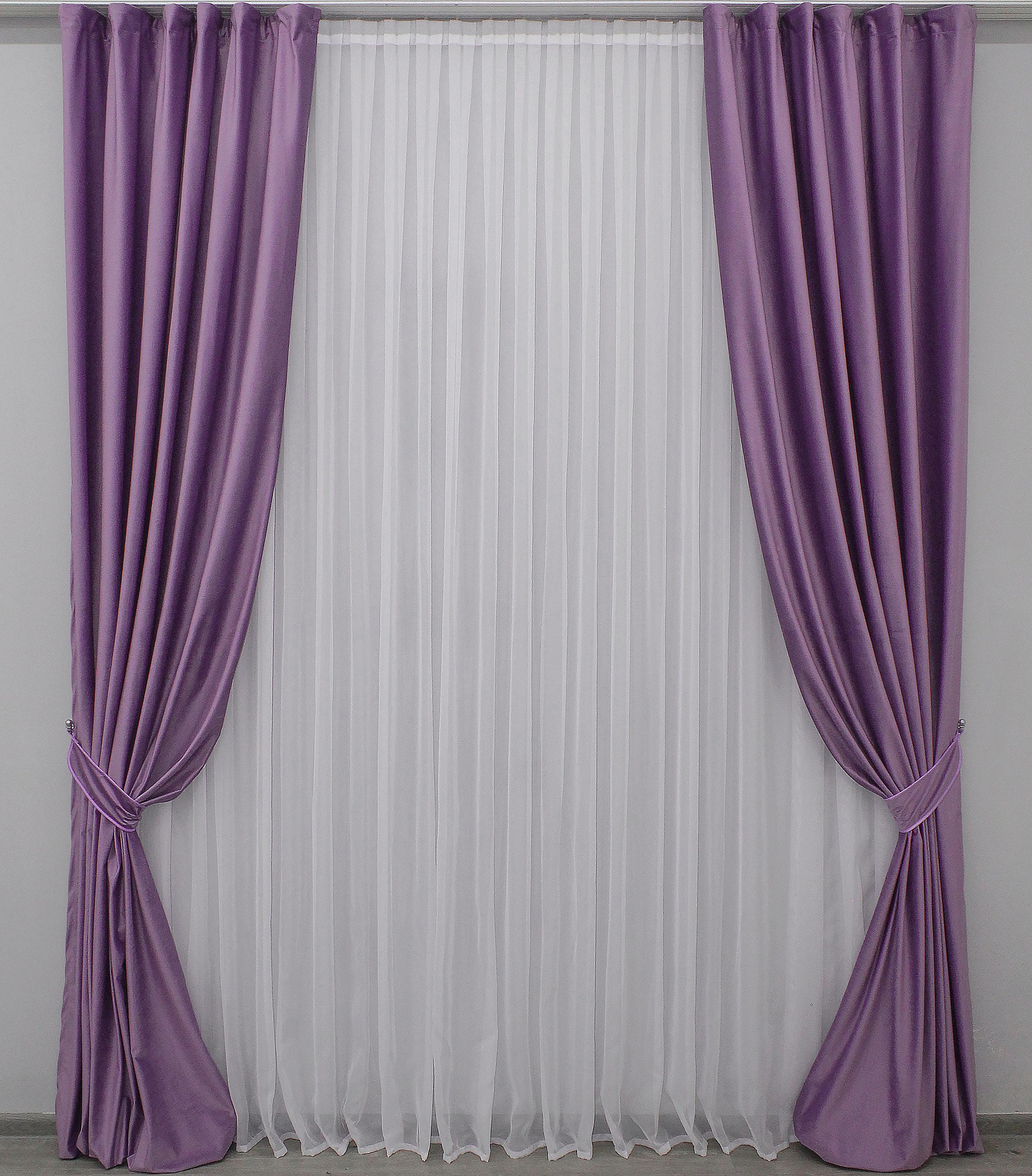 Комплект штор VR-Textil № 1090ш бархат 150х290 см 2 шт. Сиреневый (30-909)