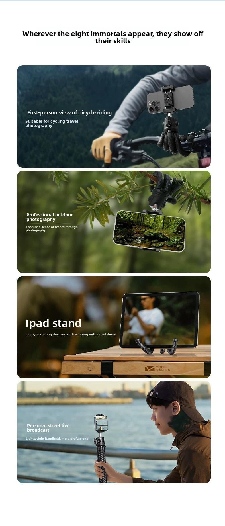 Штатив телескопічний Ugreen 360° алюмінієвий 287 мм (29657155) - фото 5