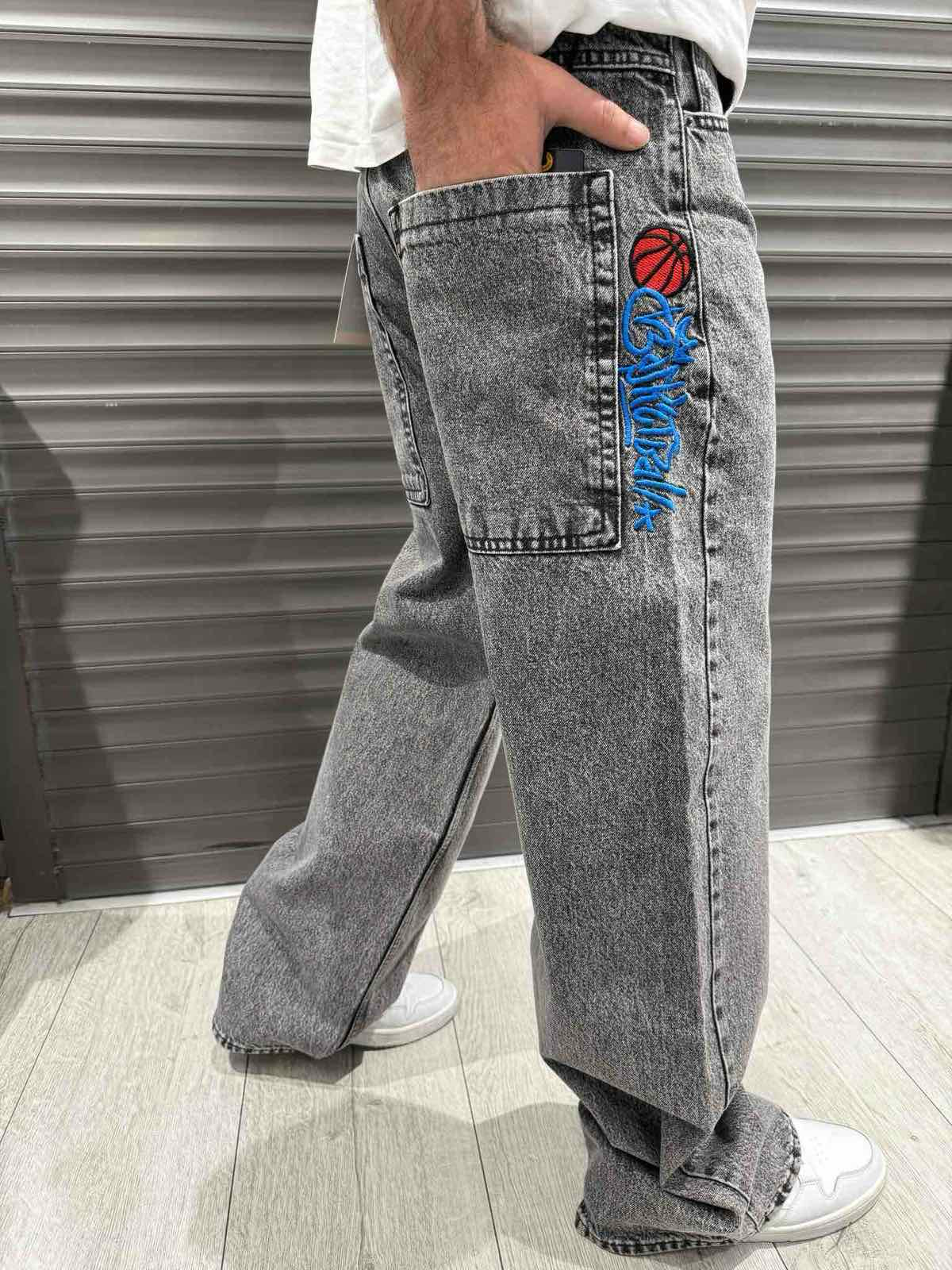 Джинси чоловічі John Lucca широкі багі принт р. 33 Сірий (00000000006) - фото 2