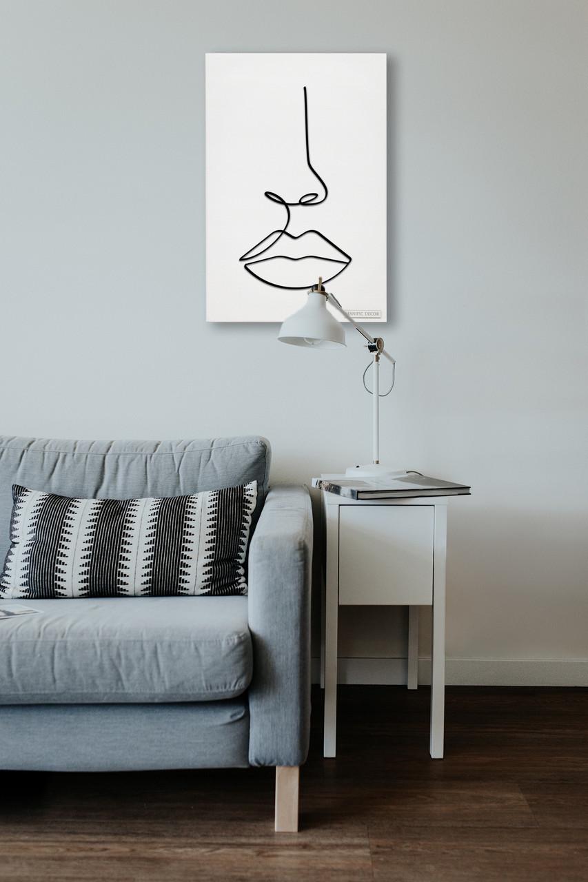 Картина інтер'єрна абстрактна Manific Decor Wall Art Lips Губи 40х60 см Чорний (1.013.4060) - фото 3