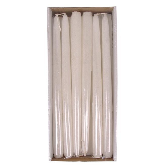 Свеча конусная Flora Велюр Брокат 30 см 12 шт. Белый (27607)