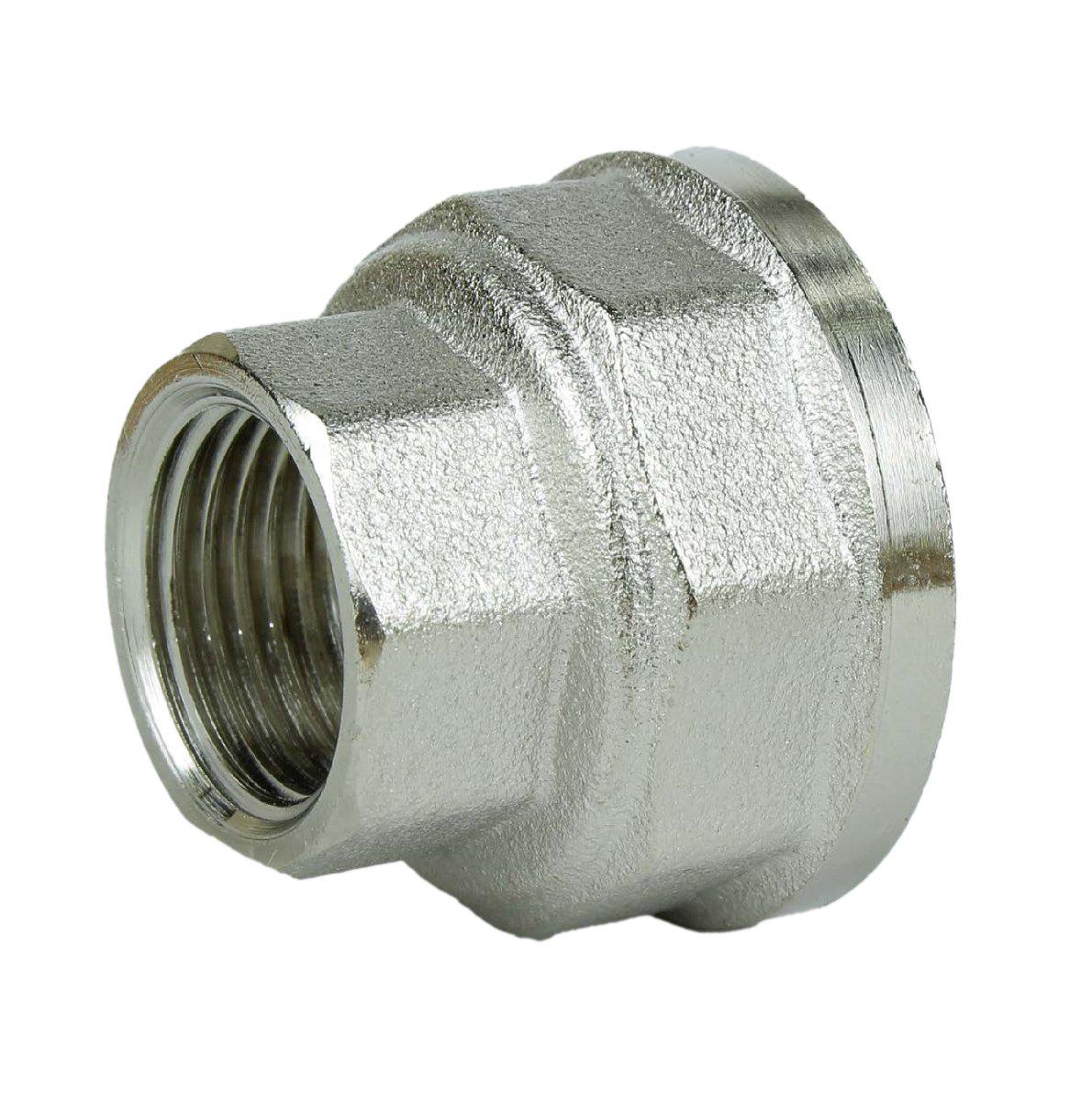 Муфта редукционная VA А0332А никелированная восьмигранная 1х3/4" (000025411) Муфта редукционная VA А0332А никелированная восьмигранная 1х3/4" (000025411)