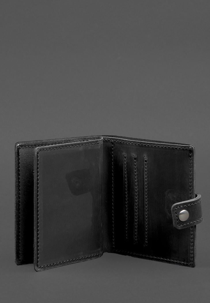 Обложка-портмоне кожаная для удостоверения офицера ГПСУ 11.2 Crazy Horse Черный (A-028701) - фото 2 Обложка-портмоне кожаная для удостоверения офицера ГПСУ 11.2 Crazy Horse Черный (A-028701) - фото 2