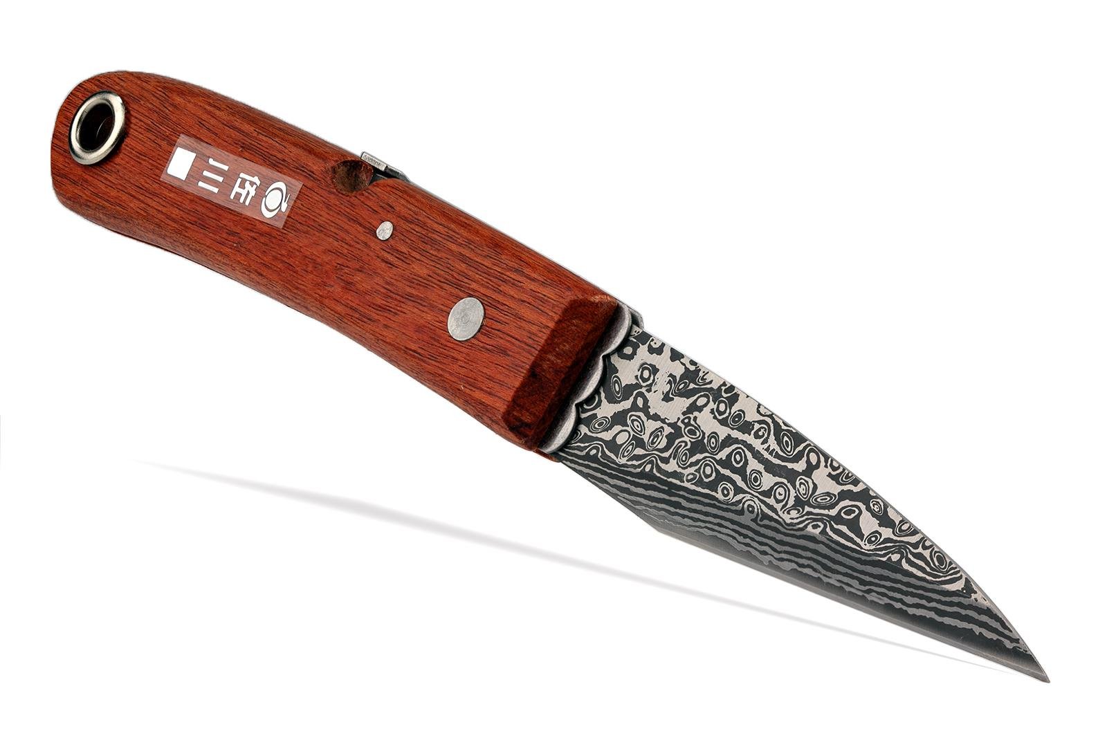 Нож строительный складной Sagawata Kiridashi Дамаск нержавеющая сталь 100 мм (1092)