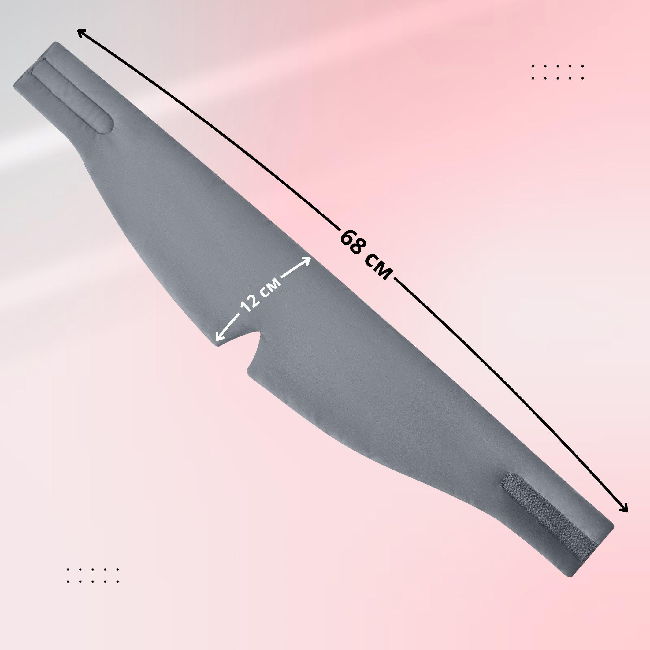 Маска для сну мікрофібра з липучкою 12х68 см Сірий (26251) - фото 7