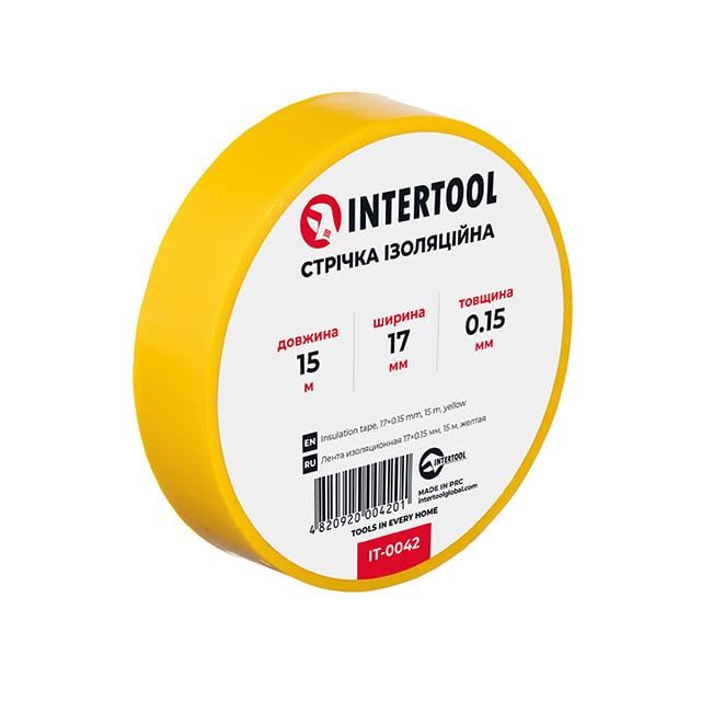 Стрічка ізоляційна Intertool 0,15х17 мм 15 м Жовтий (IT-0042)