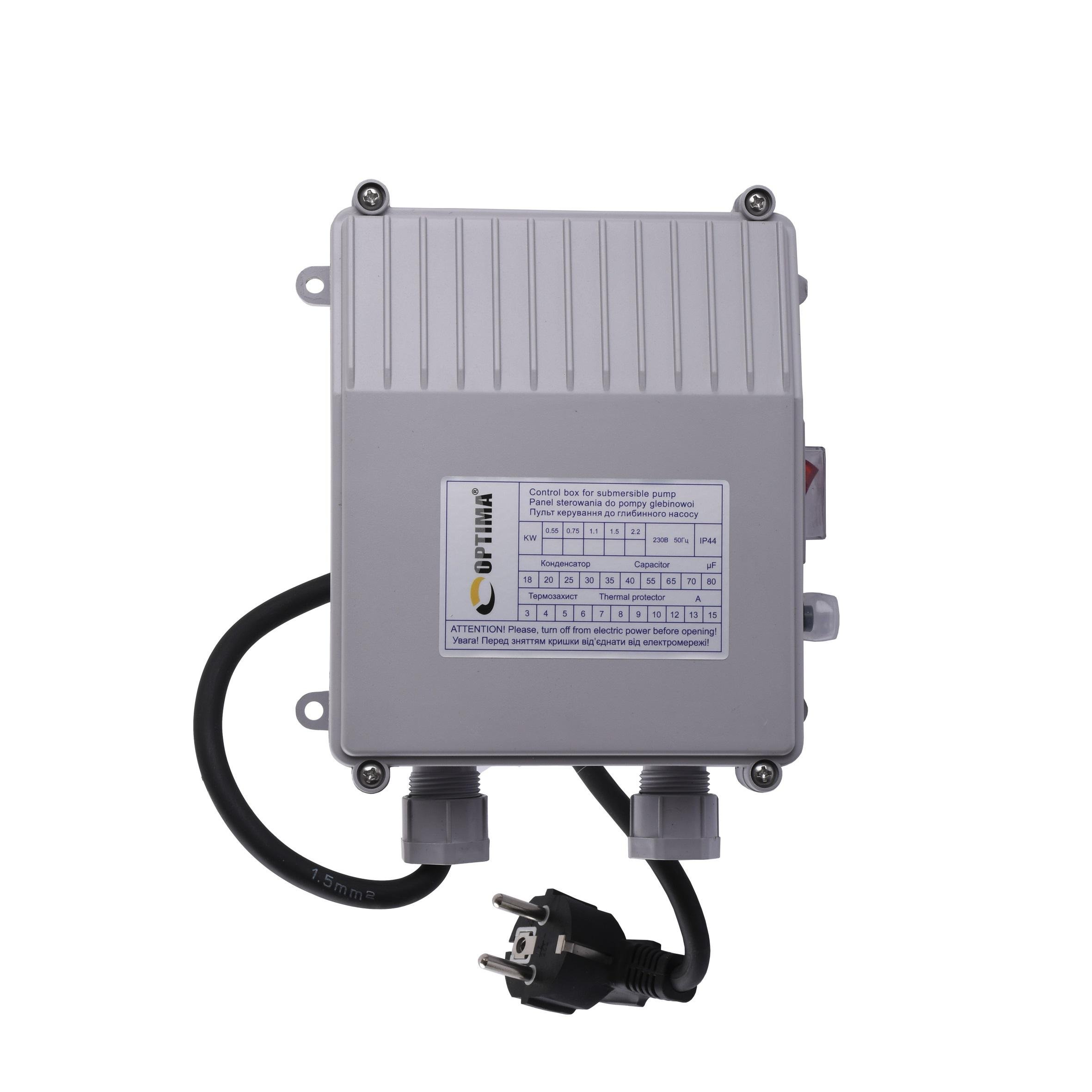 Пульт керування глибинного насоса Optima 0,25 кВт 16 мкФ 4А 2,5SDm 3SDm