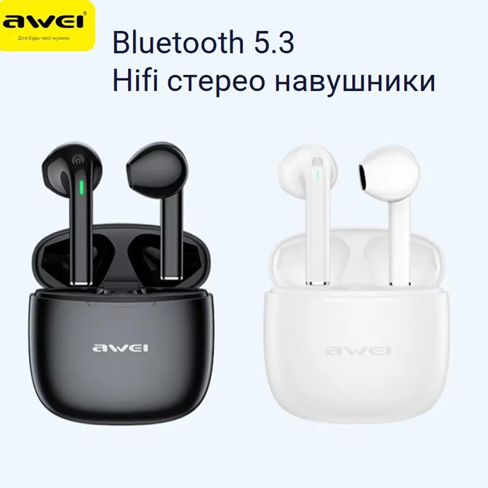 Наушники беспроводные Awei T26 Pro True Wireless Sports Earbuds Bluetooth TWS ENC HiFi White (180136) - фото 6 Наушники беспроводные Awei T26 Pro True Wireless Sports Earbuds Bluetooth TWS ENC HiFi White (180136) - фото 6