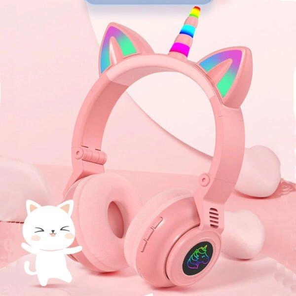 Наушники с кошачьими ушками MP3 Bluetooth LED Micro SD STN-27 Розовый (14153012) - фото 4 Наушники с кошачьими ушками MP3 Bluetooth LED Micro SD STN-27 Розовый (14153012) - фото 4