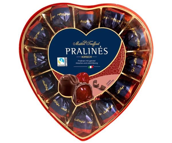 Цукерки Maitre Truffout Pralines Серце Вишня в лікері 140 г (2504898634)