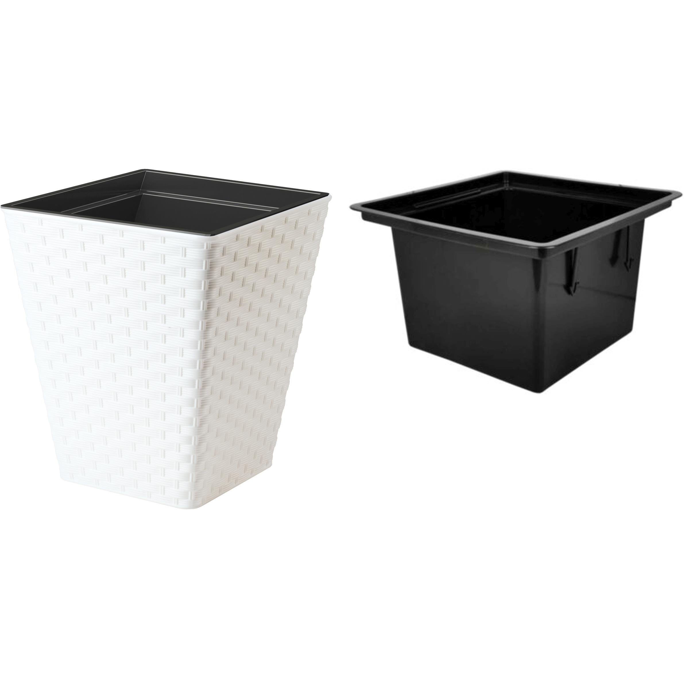 Горшок для цветов Rattana kwadro-40 Белый (3880-011) - фото 2 Горшок для цветов Rattana kwadro-40 Белый (3880-011) - фото 2