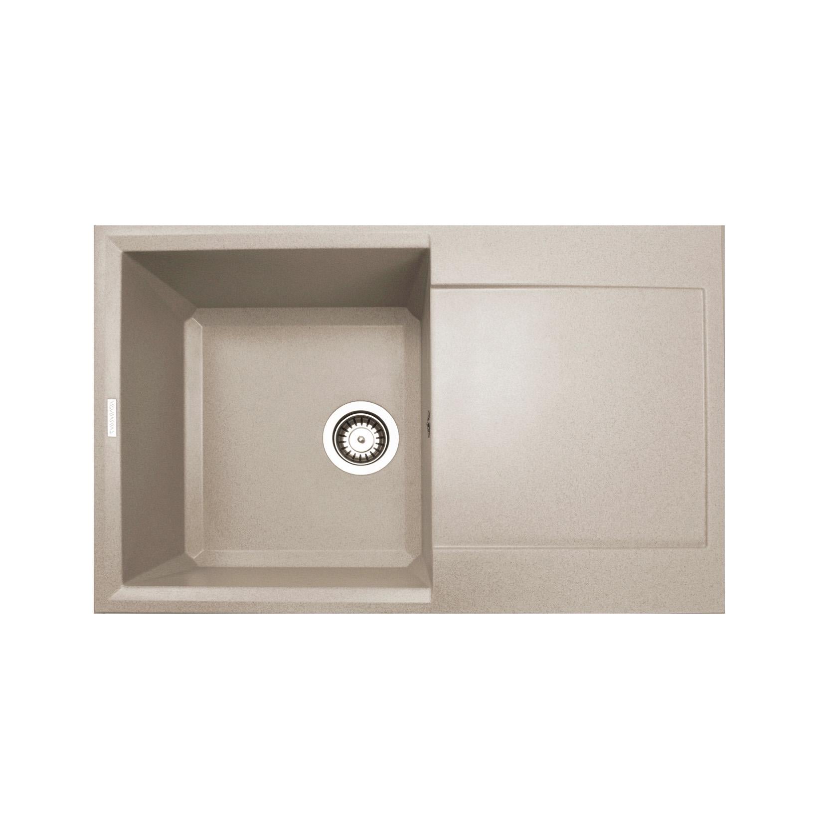 Мойка кухонная с крылом Adamant Horizon 780x495x230 мм искусственный камень врезная Бежевый (1824296101506)