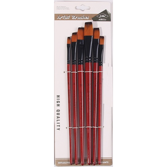 Набор кистей Brushes Artist HB-30460 нейлон плоский №2/6/10/12/8/4 6 шт. (11826)