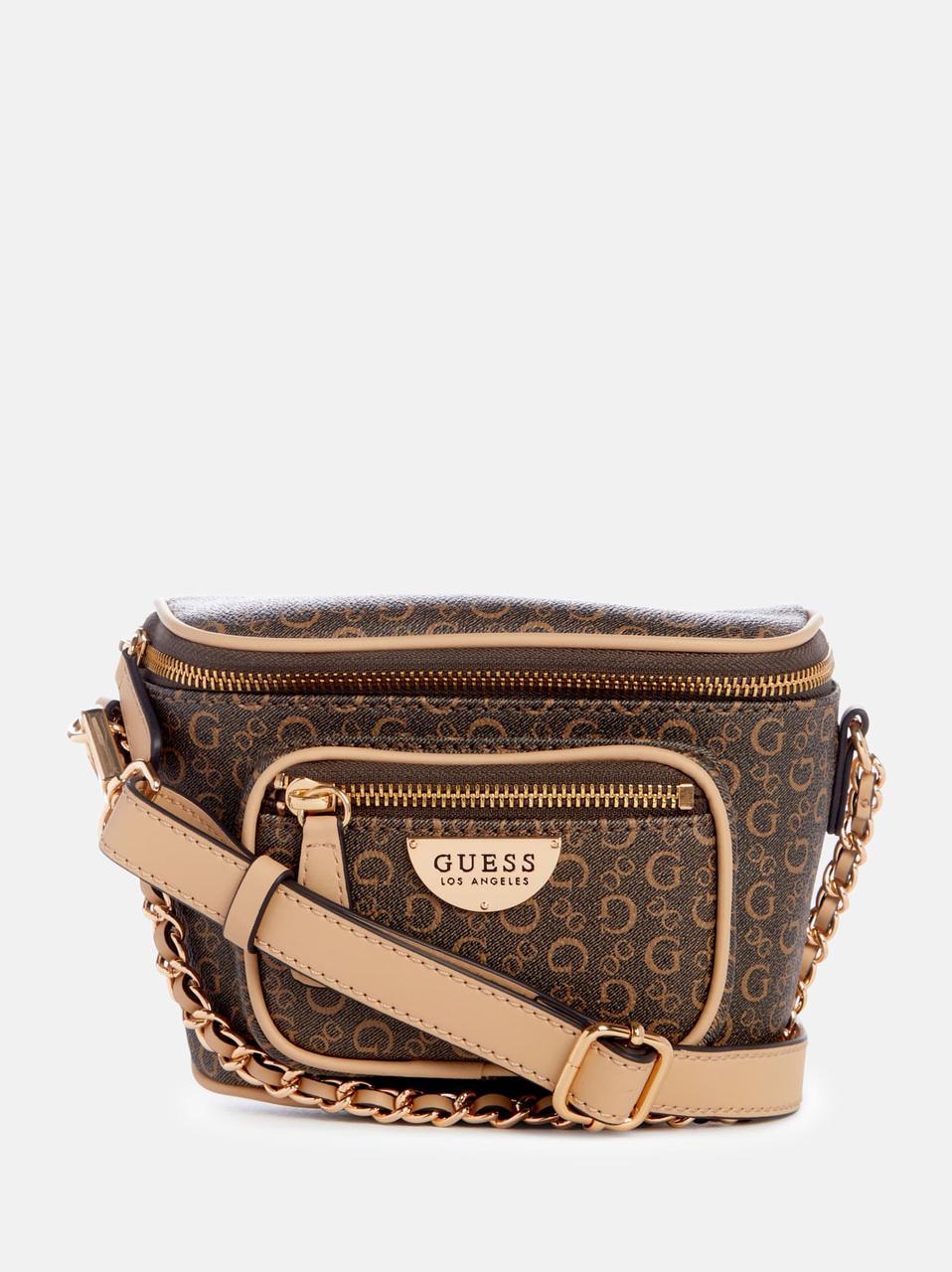 Женская сумка кросс-боди через плечо Guess Juneberry Zip Коричневый (2403479421)
