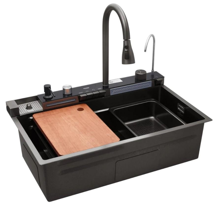 Кухонная мойка Kroner KRP Schwarze SET7546ARTHM PVD 3/0,8 мм (CV033375)