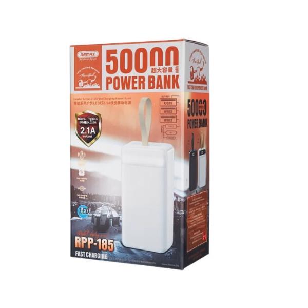 Повербанк с фонариком Remax RPP-185 50000 mAh 3USB Black (1754800068) - фото 4 Повербанк с фонариком Remax RPP-185 50000 mAh 3USB Black (1754800068) - фото 4