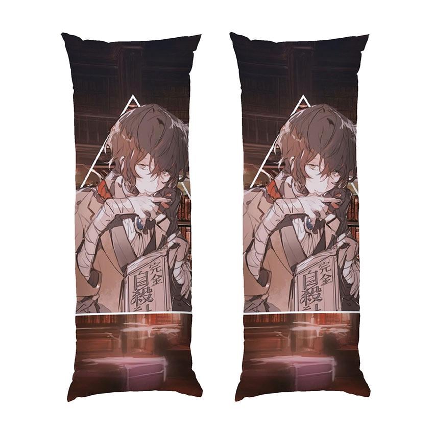 Подушка дакимакура Osamu Dazai Bungo stray dogs габардин 120х40 см (113219-1)