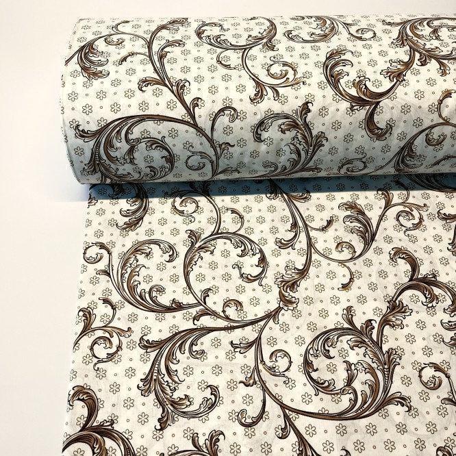 Ткань для постельного белья ранфорс вензеля 240 см Бежевый (13288v4 02276)