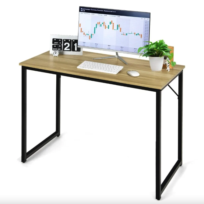 Письменный стол Costway Homart со стальным каркасом Натуральный (4805) - фото 6 Письменный стол Costway Homart со стальным каркасом Натуральный (4805) - фото 6