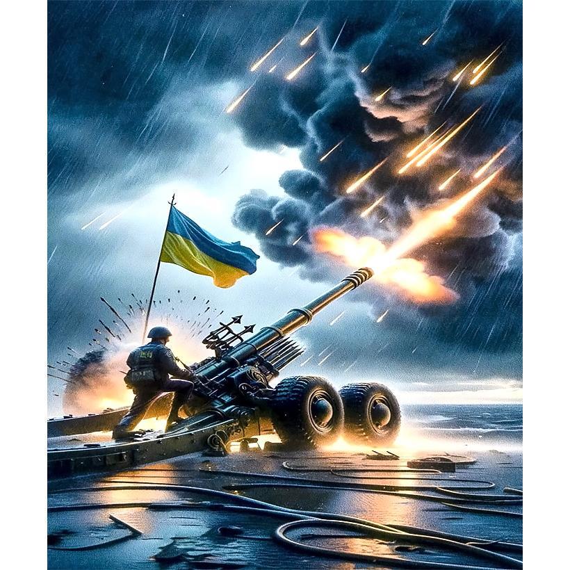 Алмазная мозаика С Днем территориальной обороны Украина 5D полна на подрамнике 40х50 см (IMAGE40)
