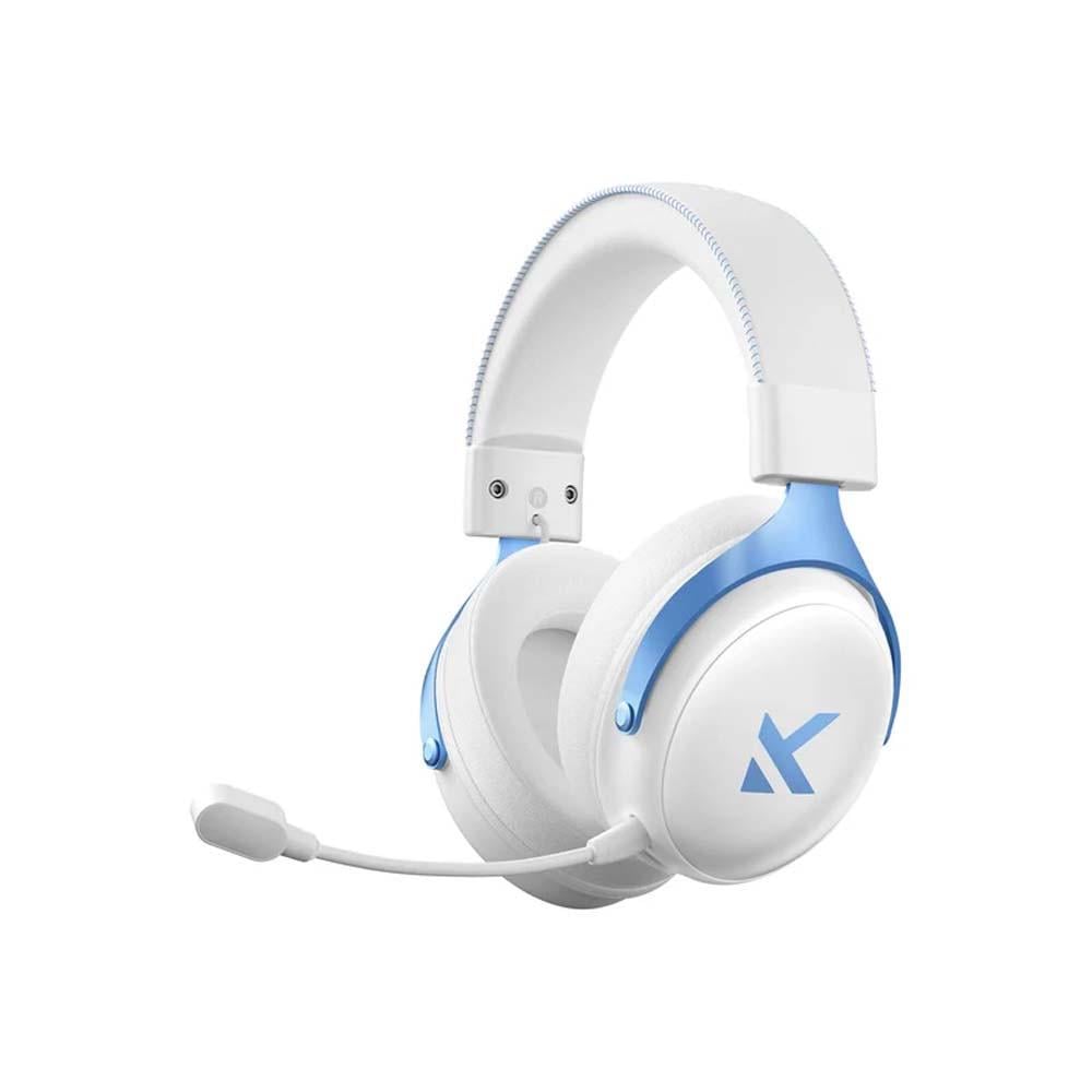 Наушники беспроводные игровые MChose V9 PRO RGB с ENC-микрофоном Bluetooth 5.4 2.4G USB-C до 65 ч работы White/Blue
