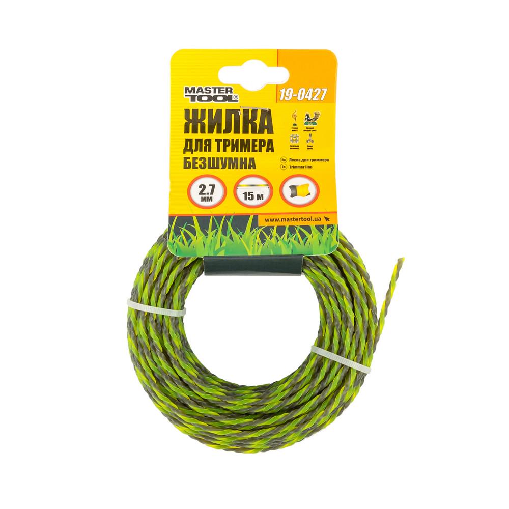 Леска для триммера Mastertool GM Spiral Square 2.70 мм 15 м двухцветная бесшумная (14272) - фото 2