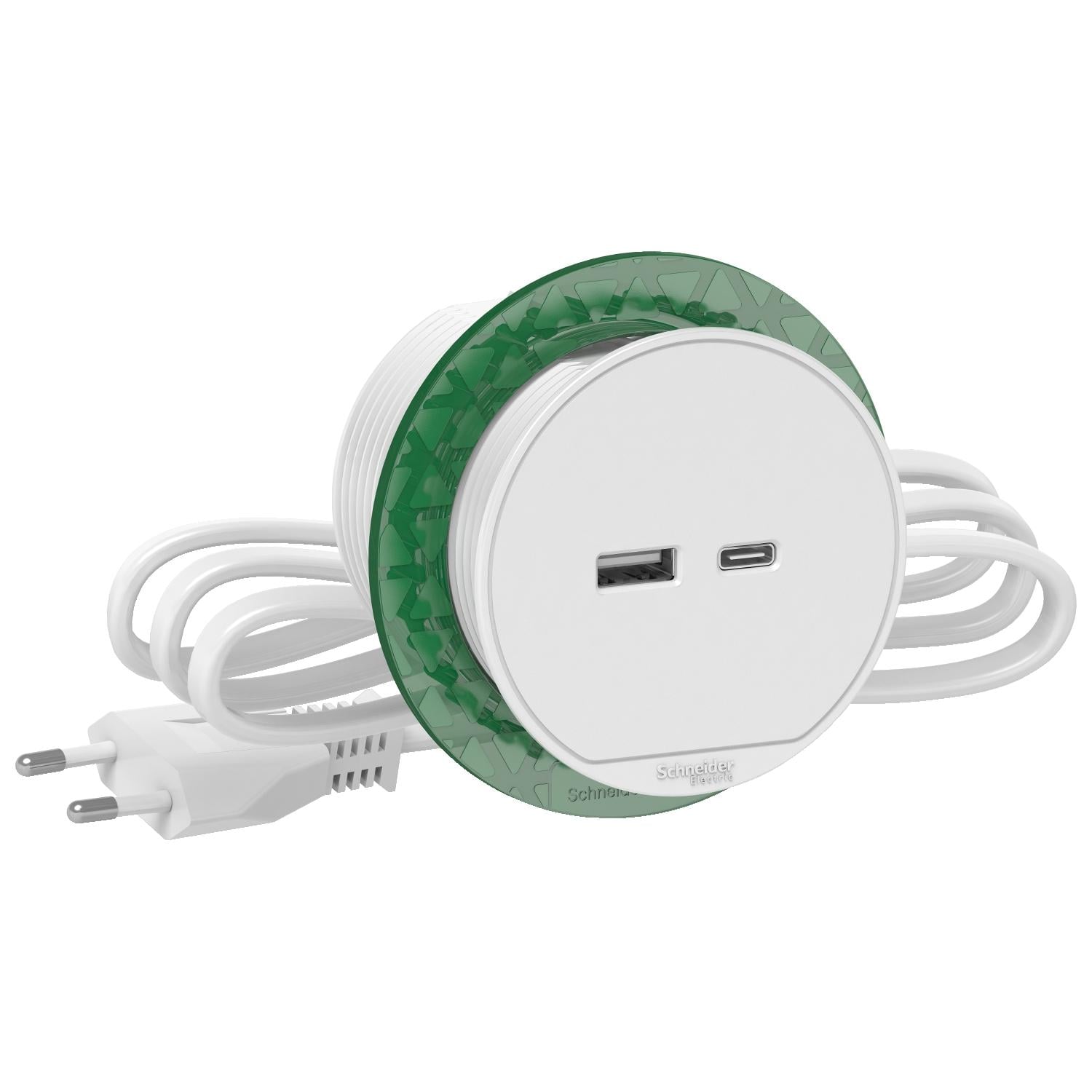 Блок розеток USB Schneider Electric Unica System+ тип А+С Белый (INS44008) Блок розеток USB Schneider Electric Unica System+ тип А+С Белый (INS44008)