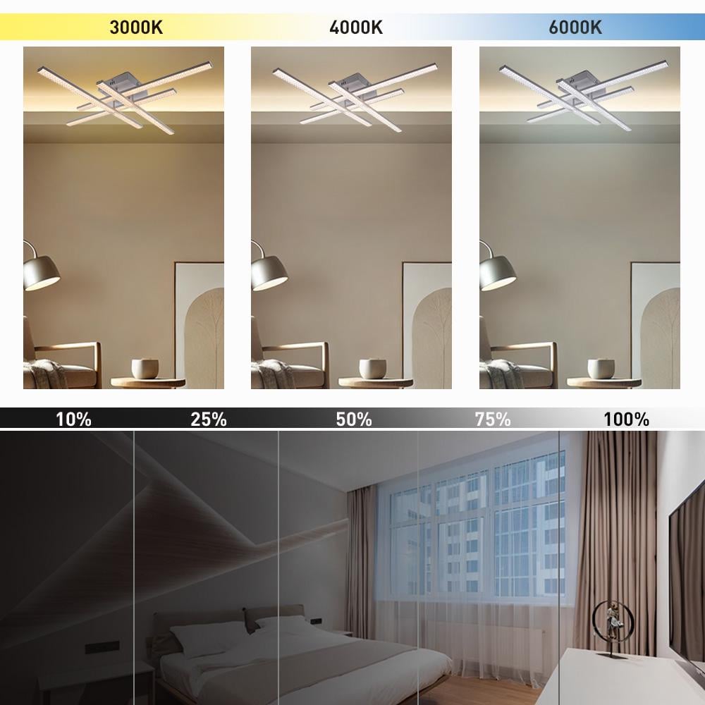 Люстра світлодіодна ESLLSE LINE 4L 60 Вт 810x810x125 мм Білий (10549) - фото 4