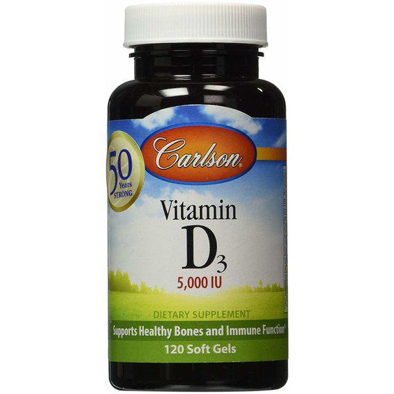 Витамин D Carlson Labs Vitamin D3 5,000 IU 120 Soft Gels (CAR-14110)