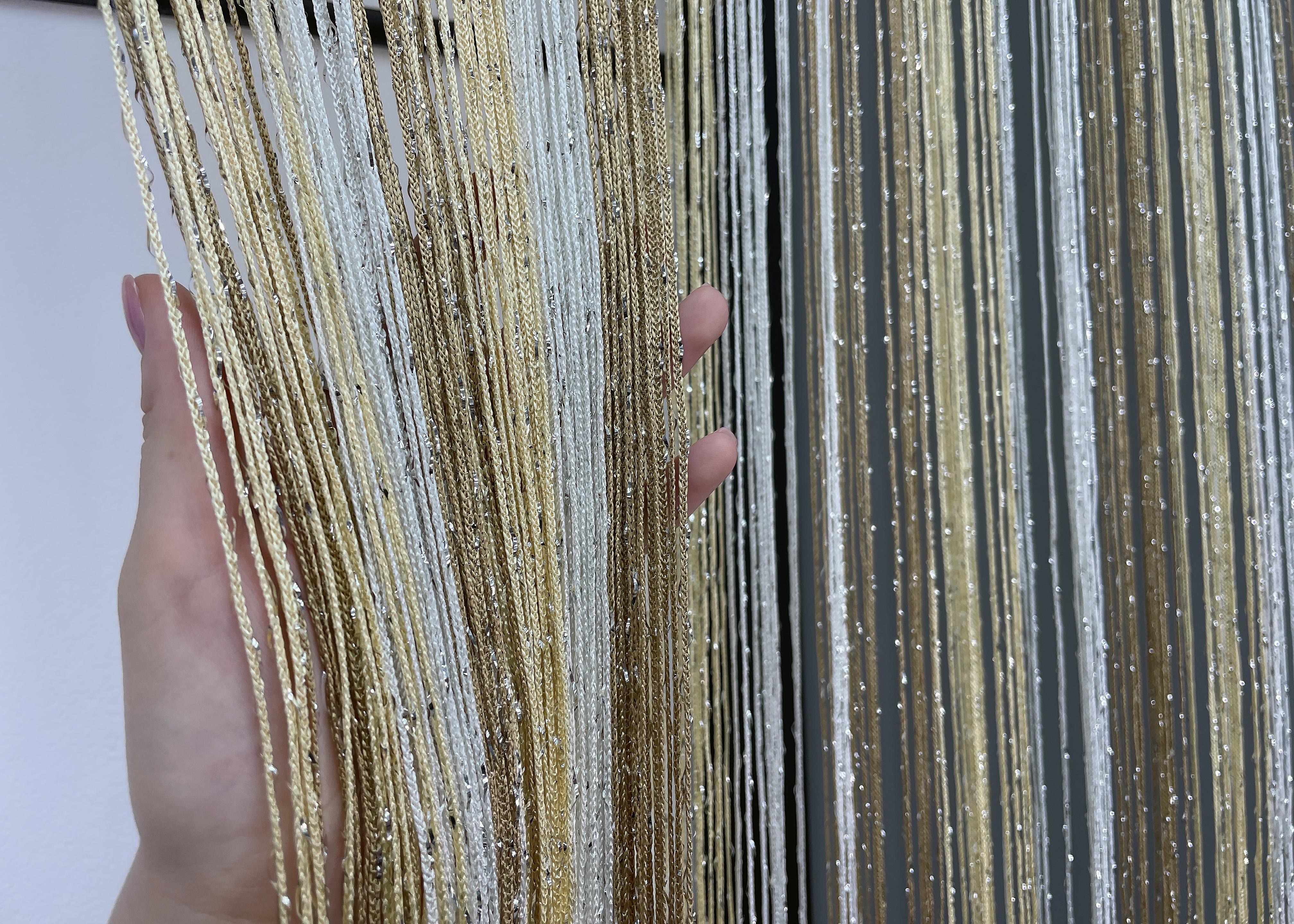 Шторы-нити с люрексом 300х300 см Бежевый с молочным (61-082) - фото 6 Шторы-нити с люрексом 300х300 см Бежевый с молочным (61-082) - фото 6