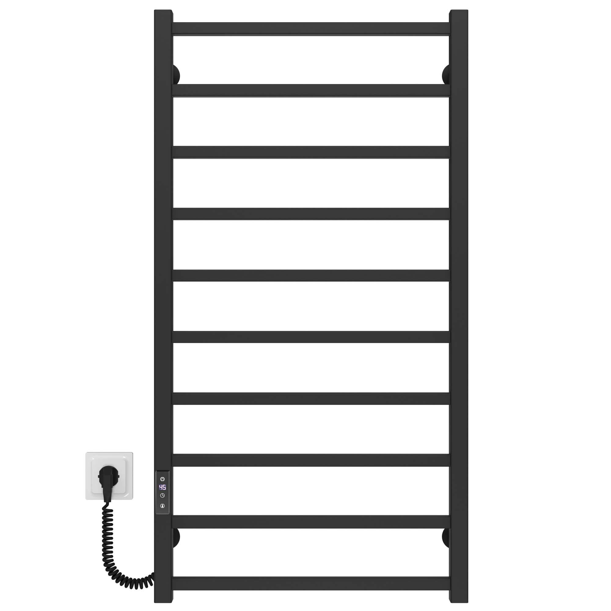 Полотенцесушитель электрический Deffi Forest П10 WD04 левое подключение нержавеющая сталь 500x1000 мм Черный (A.FR.100.50.10.EBL2)