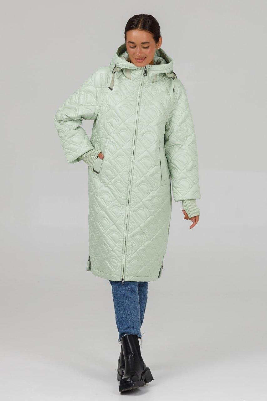 Пальто кокон на флисе Lora р. 48 Салатовый (136b\48)
