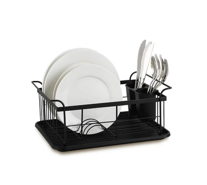 Сушка для посуду Maestro з піддоном метал/пластик Чорний (MR-1027)