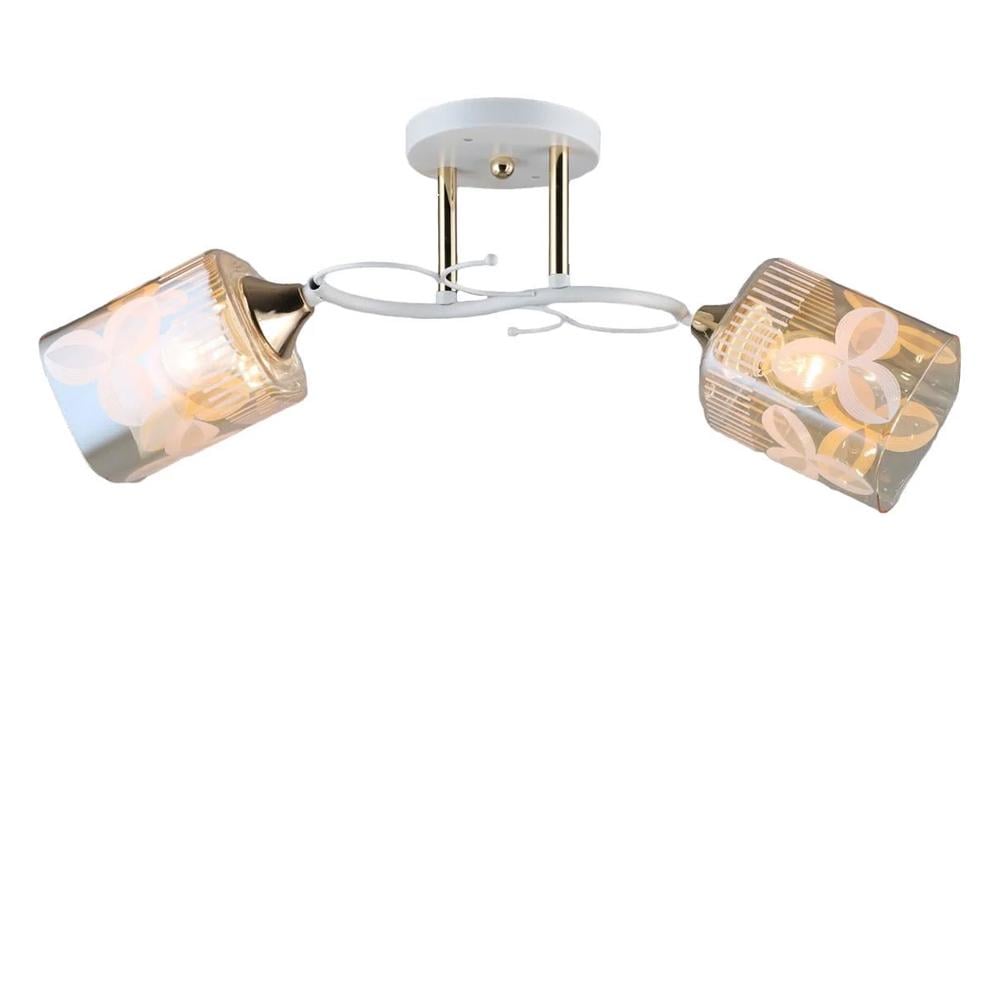 Люстра потолочная Light House SR-19327/2 FGD/WT 550х180х220 мм Золотой/Белый