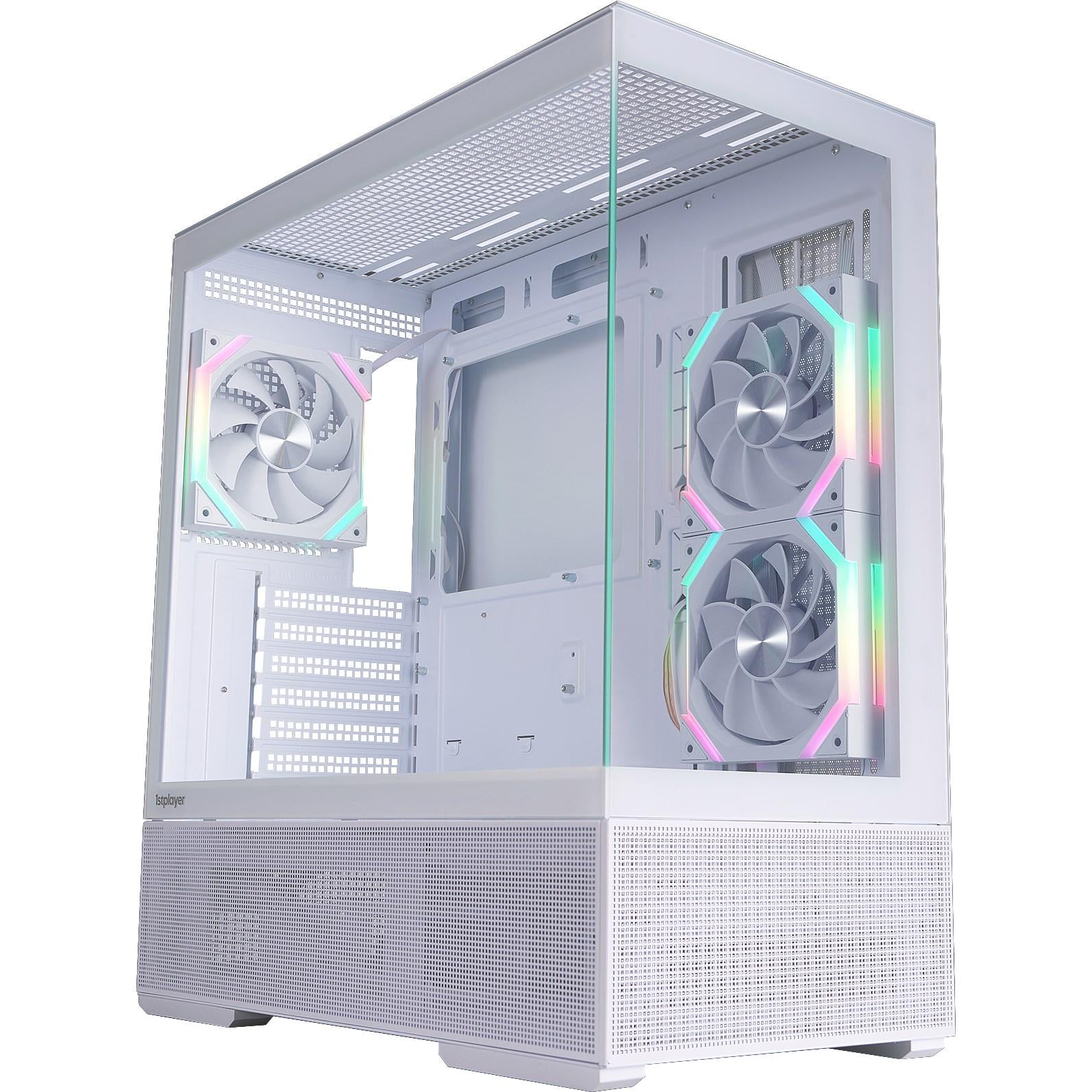 Корпус для ПК 1stPlayer CV7-WH-2FAR-W-2FH7R-W-1FH7-W Midi-Tower no PSU ATX/MicroATX ARGB White
