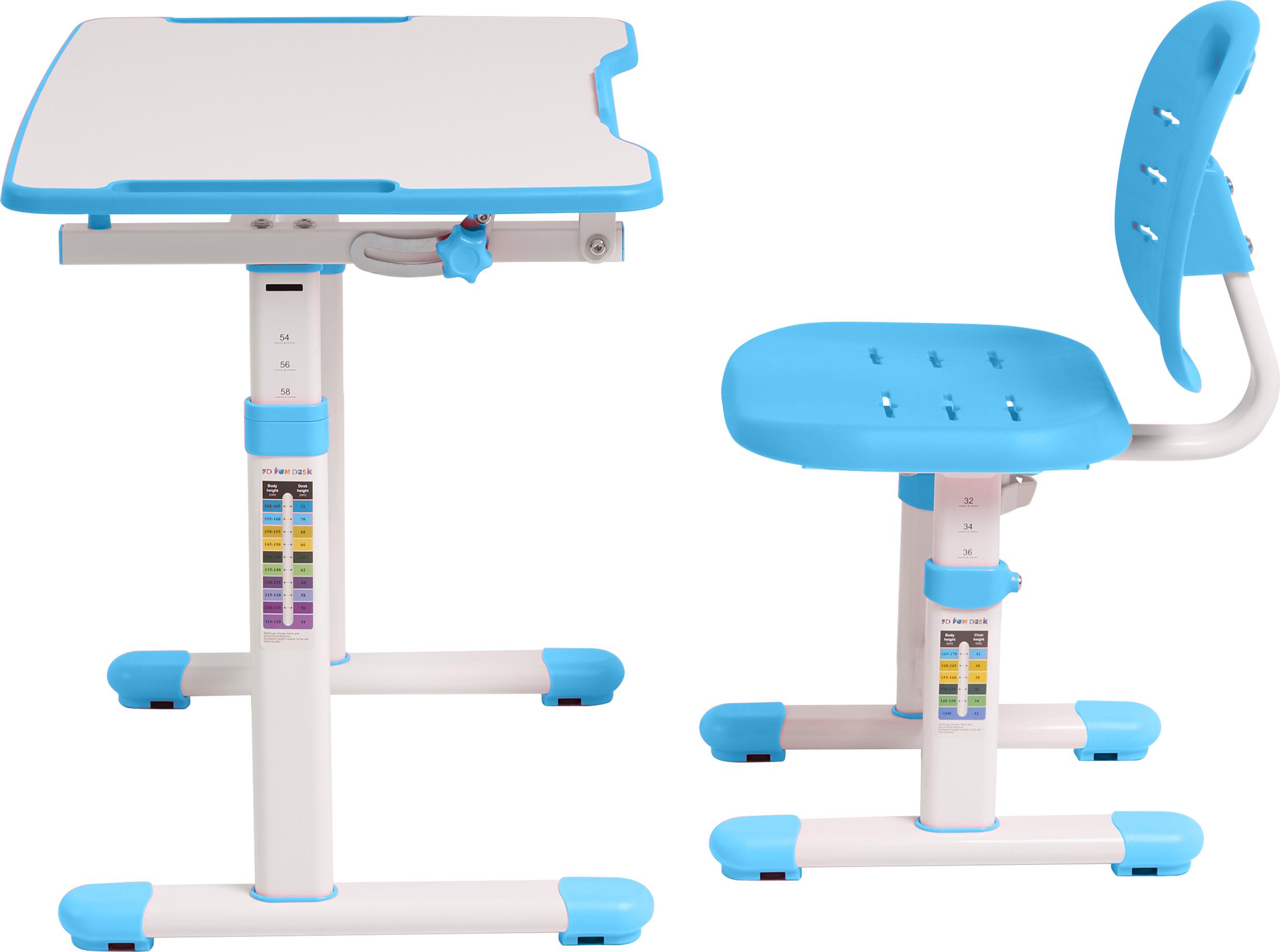 Набір шкільна парта і стілець з регулюванням висоти Fundesk Omino Blue Блакитний - фото 5 Набір шкільна парта і стілець з регулюванням висоти Fundesk Omino Blue Блакитний - фото 5