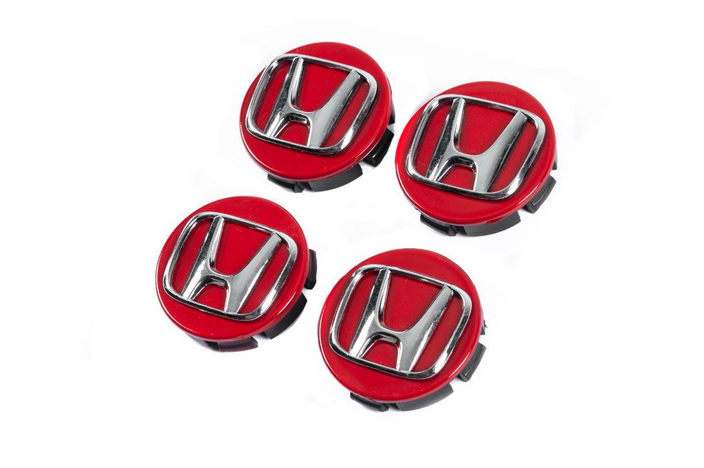Колпачки диски 56/52 мм 7729 Davs Auto для Honda abs-пластик Красный