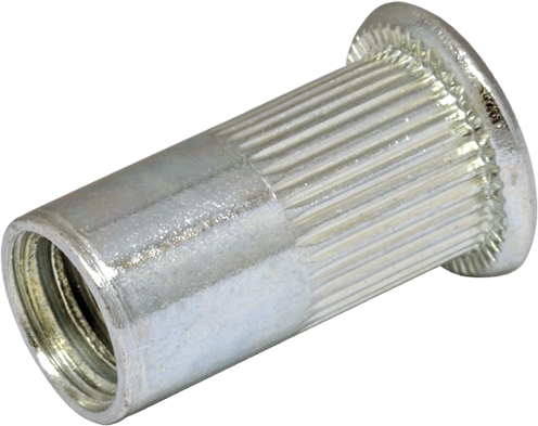 Гайка клепальная ДКС M4 открытая рифленая плоская головка (CM284525)