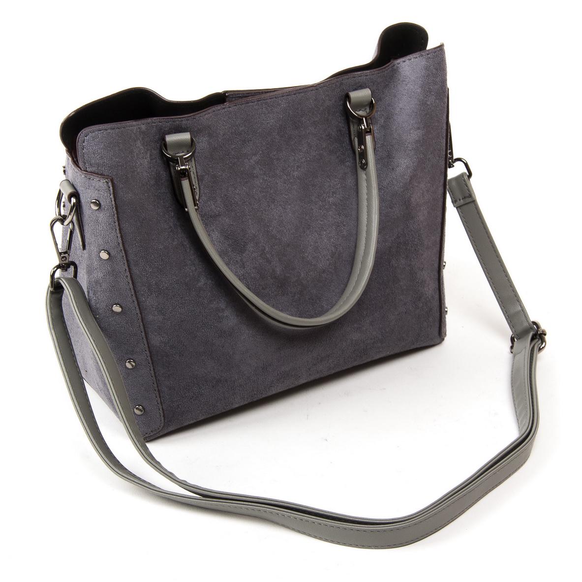 Женская модельная сумка из замша Fashion 5124 Серый - фото 2